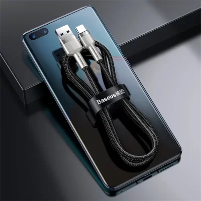 کابل یو اس بی به تایپ‌ سی 66 وات 6 آمپر فست شارژ باسئوس Baseus Cafule Series 66W 6A USB-A To USB-C طول 1 متر