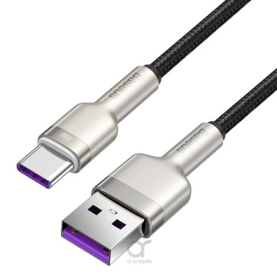 کابل یو اس بی به تایپ‌ سی 66 وات 6 آمپر فست شارژ باسئوس Baseus Cafule Series 66W 6A USB-A To USB-C طول 1 متر