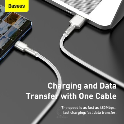 کابل یو اس بی به تایپ‌ سی 66 وات 6 آمپر فست شارژ باسئوس Baseus Cafule Series 66W 6A USB-A To USB-C طول 1 متر