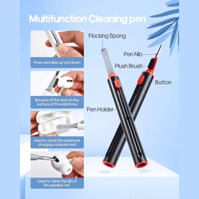 کیت تمیزکننده (قلم) سه کاره ایرپاد، هندزفری و موبایل مدل Multifunctional Cleaning Pen Q5