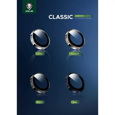 محافظ لنز دوربین رینگی گرین لاین آیفون 15 پرو و 15 پرو مکس Green Lion Classic Camera iPhone 15 Pro/15 Pro Max