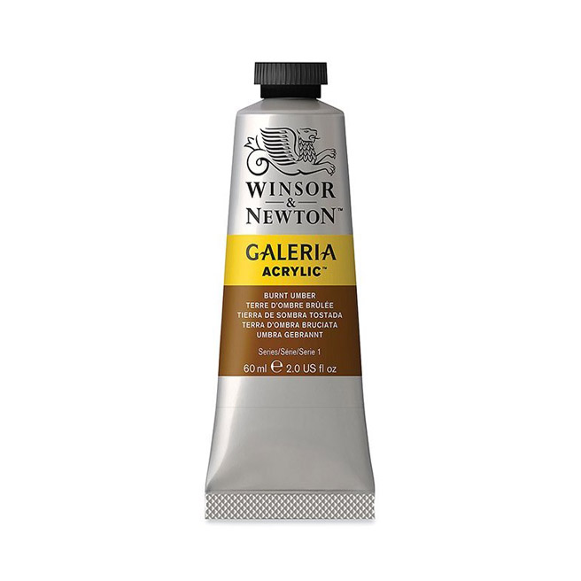 رنگ اکریلیک 60 میل برند وینزور کد 076 - BURNT UMBER