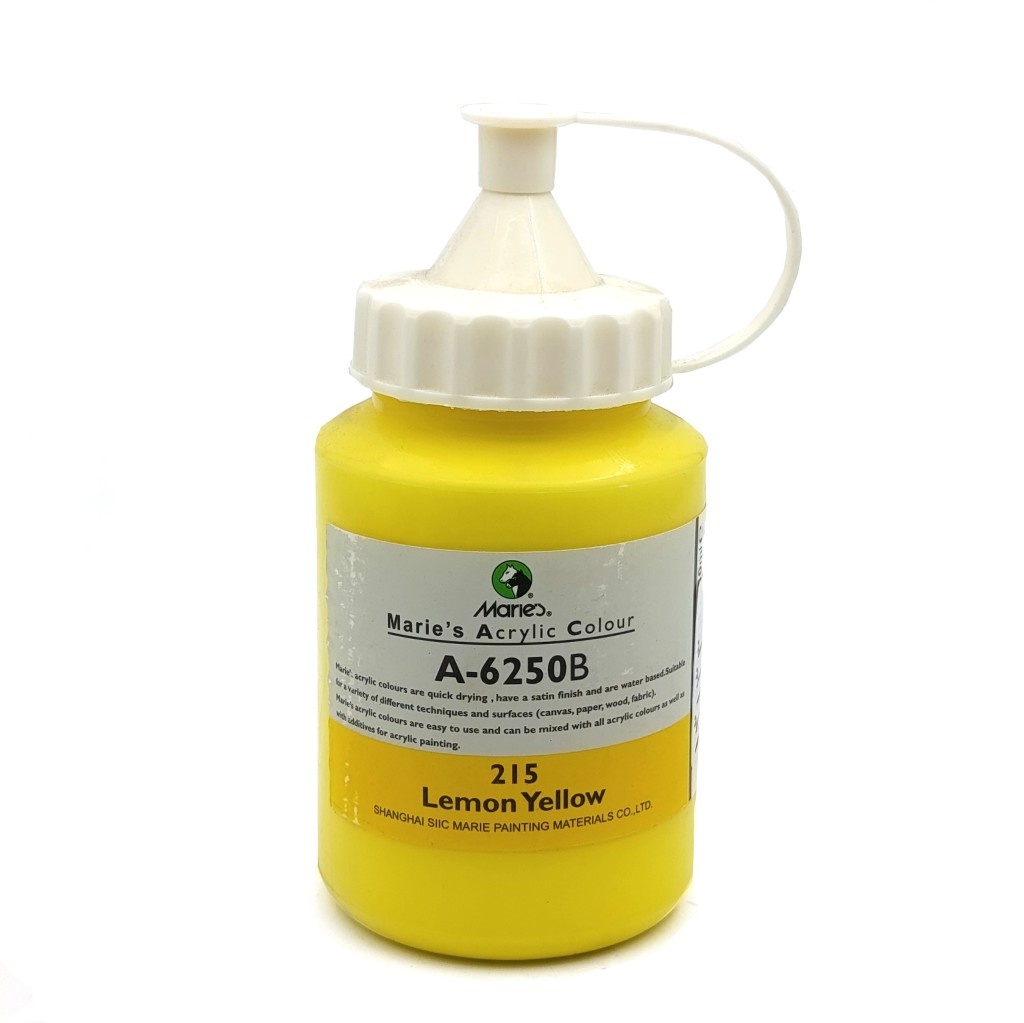 رنگ اکریلیک 250 میل برند ماریس کد 215 LEMON YELLOW