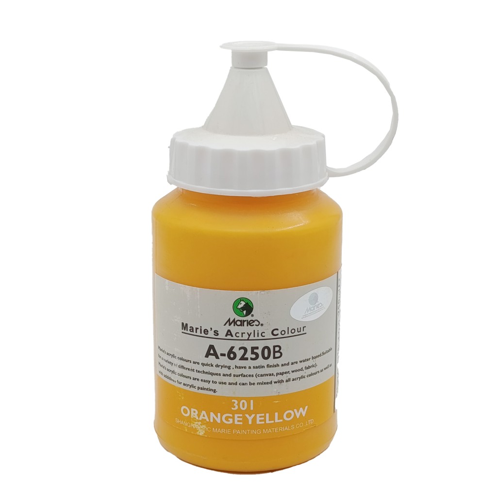 رنگ اکریلیک 250 میل برند ماریس کد 301 ORANGE YELLOW