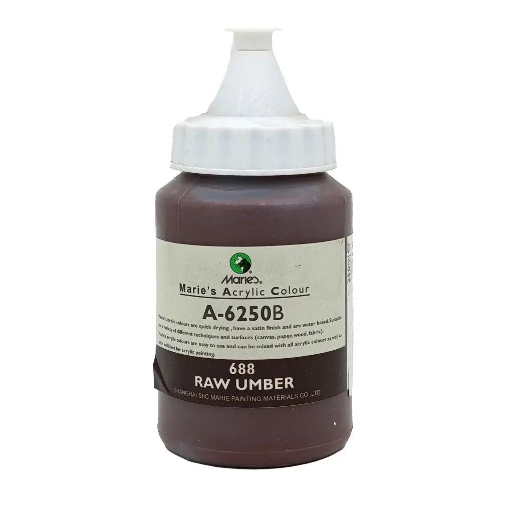 رنگ اکریلیک 250 میل برند ماریس کد 688 Raw Umber