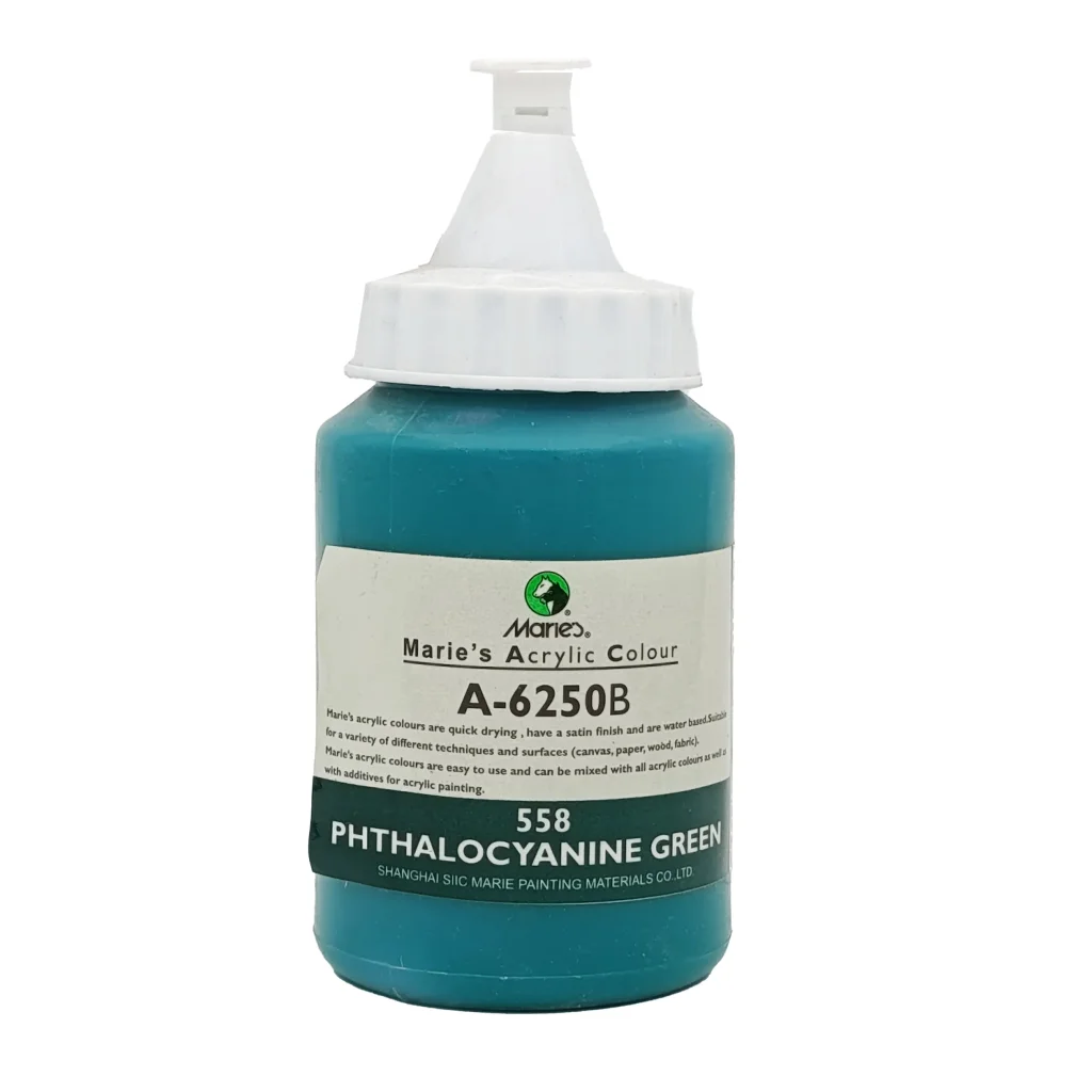 رنگ اکریلیک 250 میل برند ماریس کد 558 Phthalocyanine Green