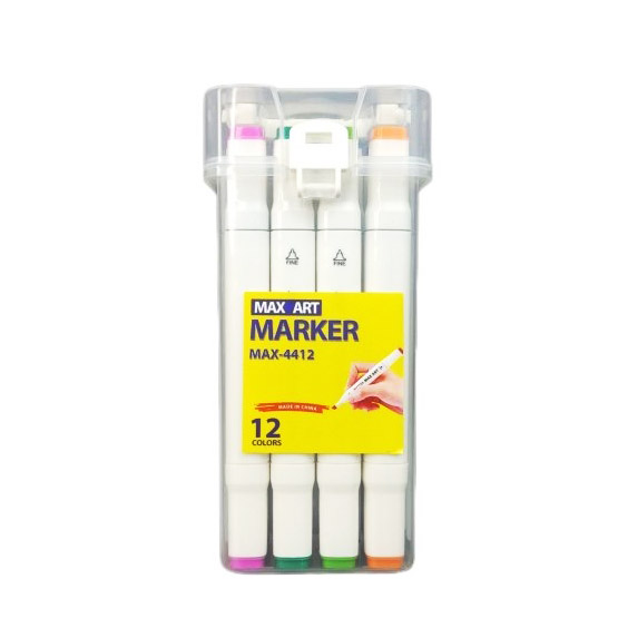 ماژیک طراحی دو سر 12 رنگ مکس آرت | Marker MAX - ART - 4460