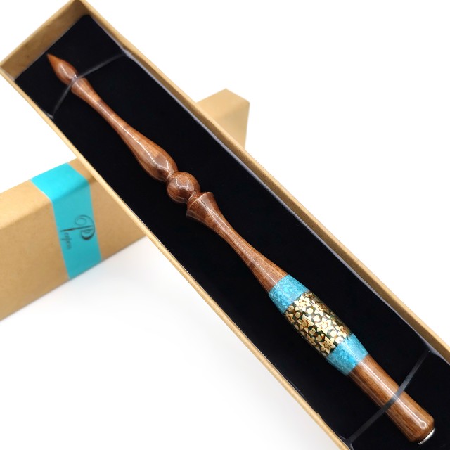 دسته قلم فلزی نفیس  خاتم و سنگ (پر پن) کد 1-10248