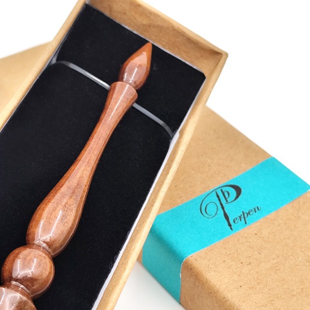 دسته قلم فلزی نفیس  خاتم و سنگ (پر پن) کد 1-10248