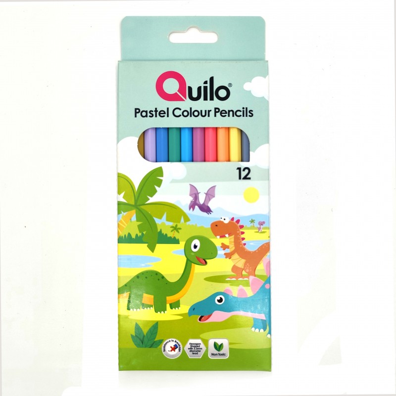 مداد رنگی  کویلو 12 رنگ شش وجهی پاستلی