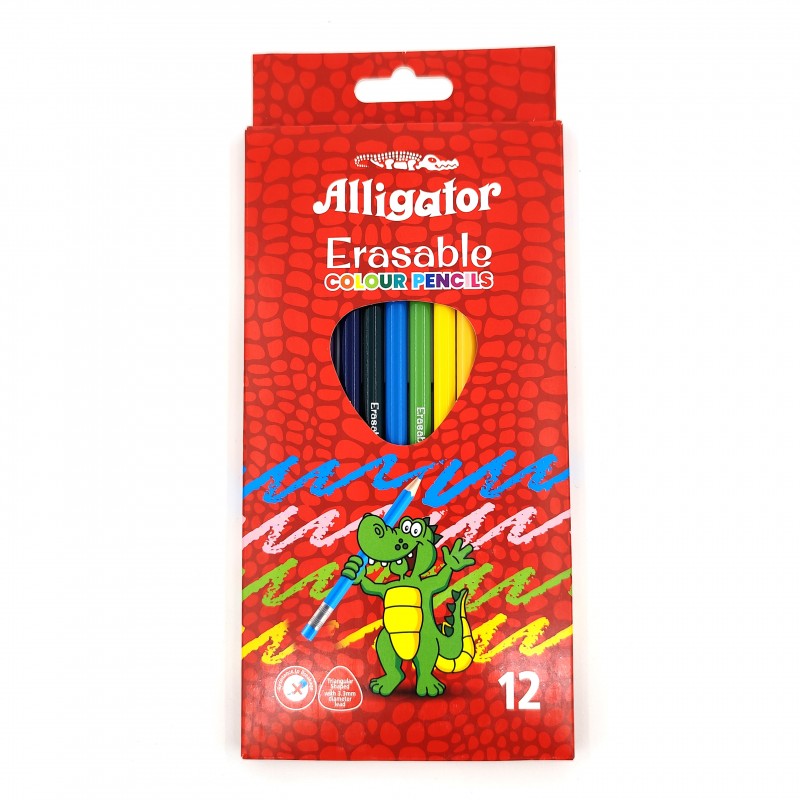 مداد رنگی 12رنگ الیگاتور پاک کن دار