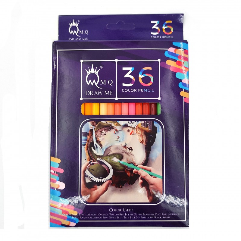 مداد رنگی MQ ساده 36 رنگ