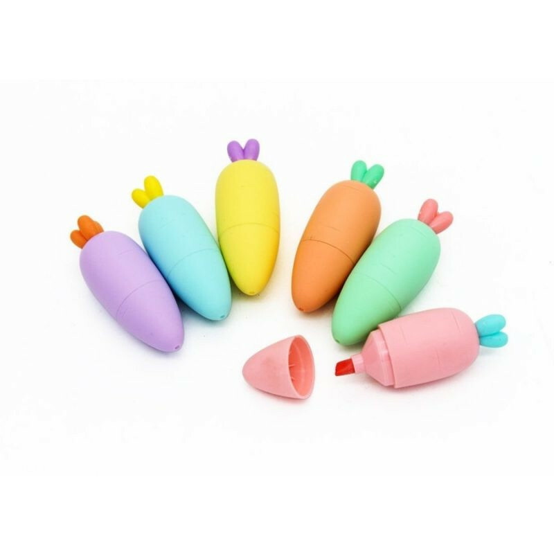 ماژیک علامت گذار مدل هویج پاستلی بسته 6 عددی