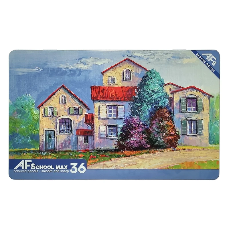 مداد رنگی 36 رنگ ای اف اسکول مکس طرح خانه‌های روستایی