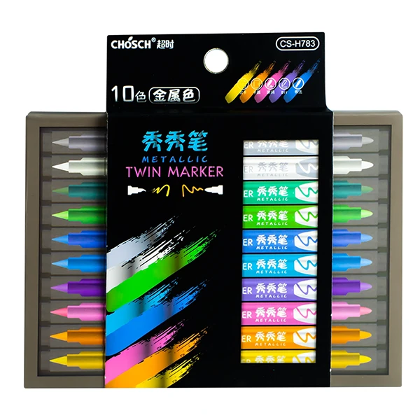 ست ماژیک CHOSCH متالیک 10 رنگ 2 سر