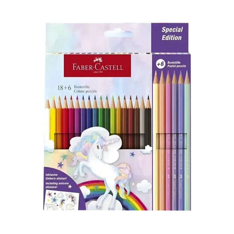 مداد رنگی کلاسیک 24 رنگ مدل تک شاخ  (6+18)