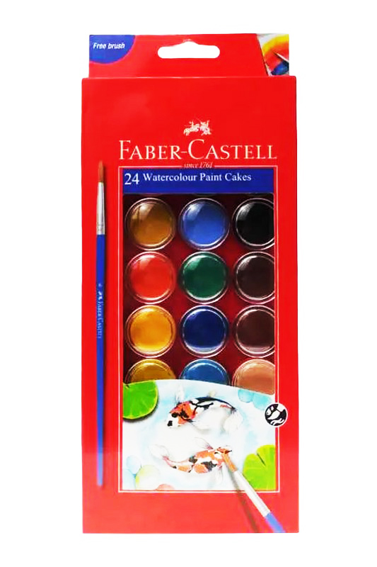 آبرنگ ۲۴ رنگ همراه با قلم مو