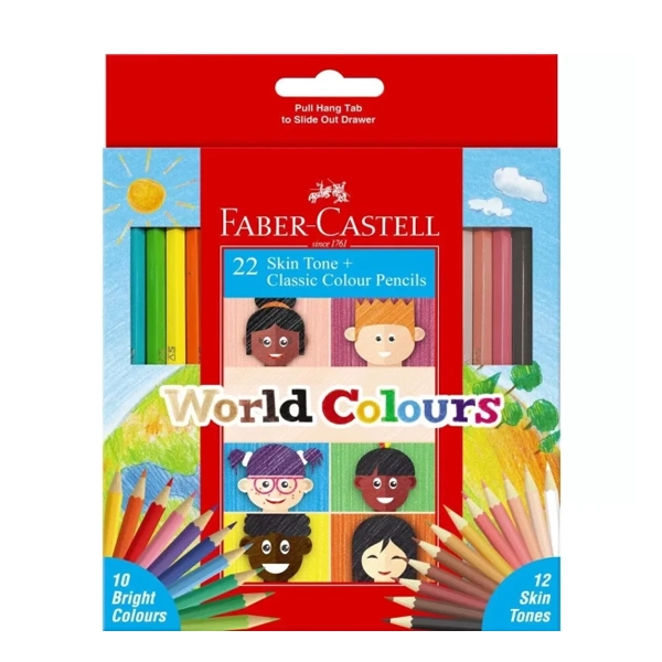 مداد رنگی 22 رنگ فابرکاستل طیف پوست