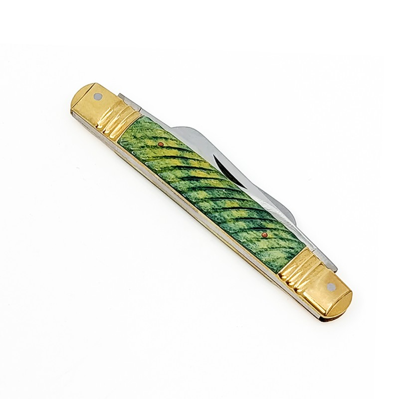 قلمتراش دو تیغه دسته صدف راه راهی برجسته11سانتیمتر / استاد رهی