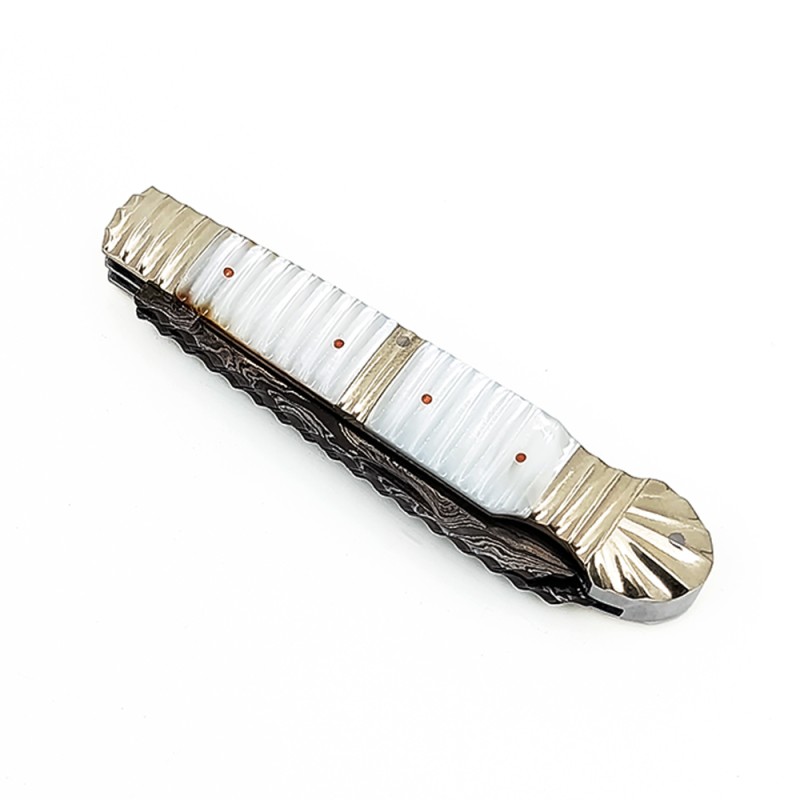 قلمتراش دو تیغه دسته صدف تیغه دمشقی 11سانتیمتر / علیخانی