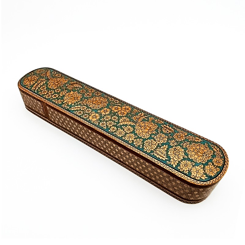 جاقلمی نقاشی خاتم و تشعیر مدل فیروزه ای