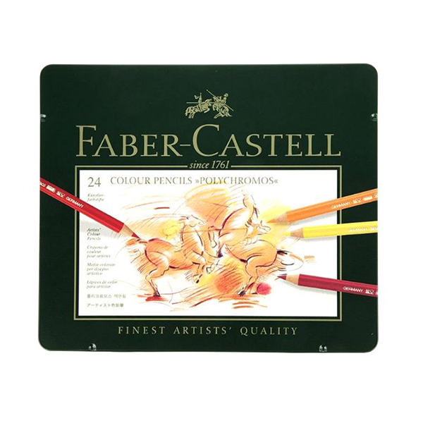 مداد رنگی 24 رنگ  مدل پلی کروموس جعبه فلزی فابر کاستل