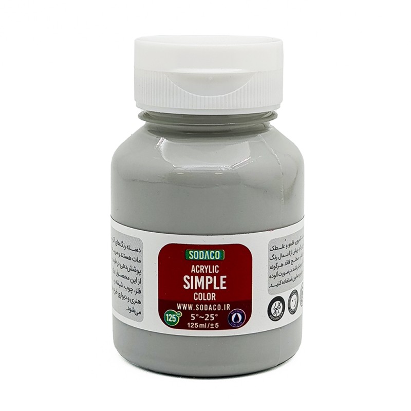 رنگ اکریلیک ساده 125 میل طوسی برند سوداکو کد02395