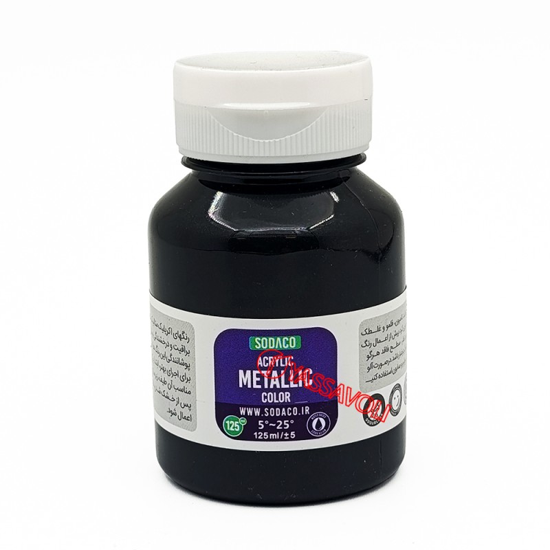 رنگ اکریلیک متالیک 125 میل مشکی برند سوداکو کد 02224
