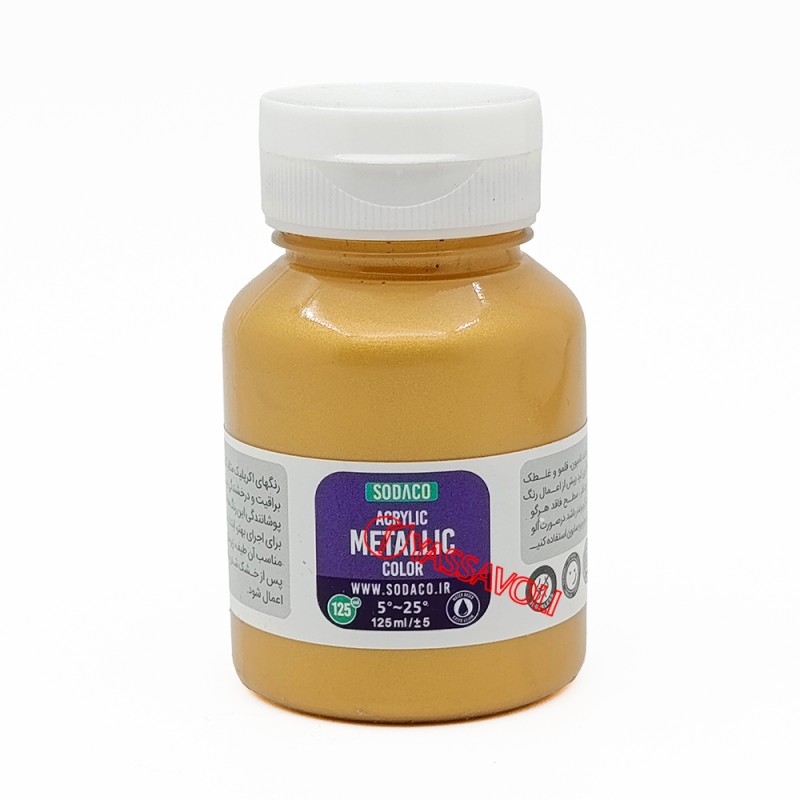 رنگ اکریلیک متالیک 125 میل طلایی برند سوداکو کد 02291