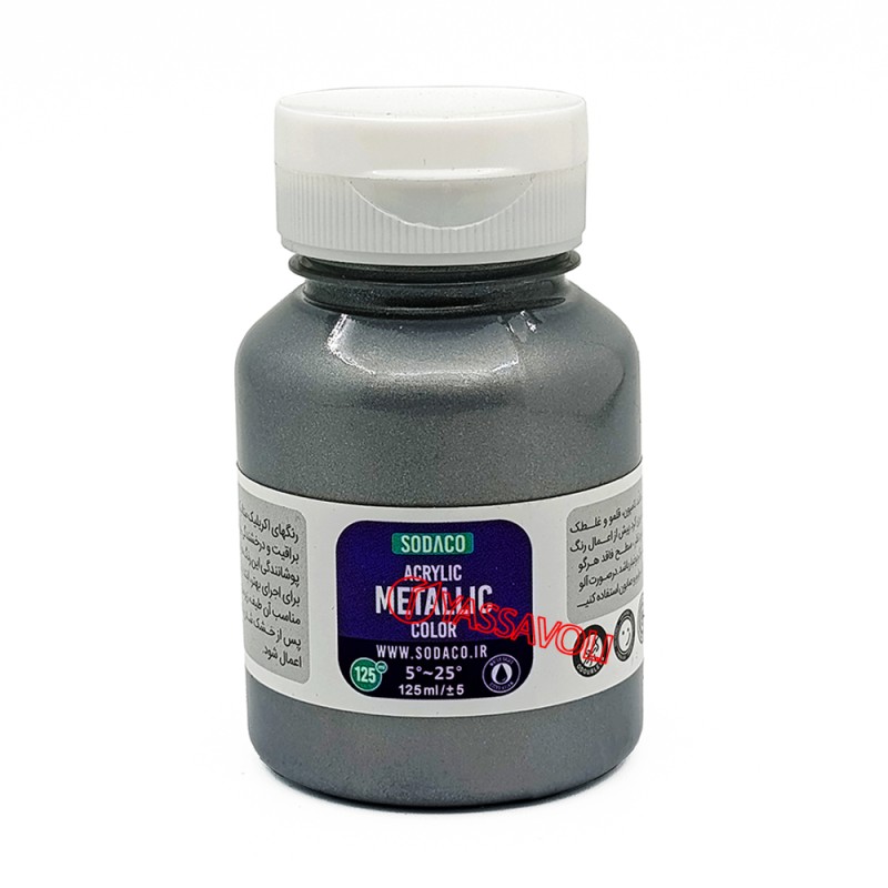 رنگ اکریلیک متالیک 125 میل نقره ای برند سوداکو کد 02295