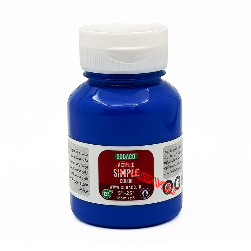 رنگ اکریلیک ساده 125 میل آبی سرولین برند سوداکو کد 02315