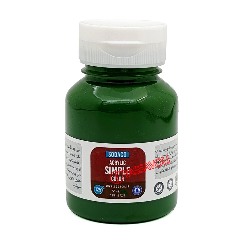 رنگ اکریلیک ساده 125 میل سبز برند سوداکو کد02337