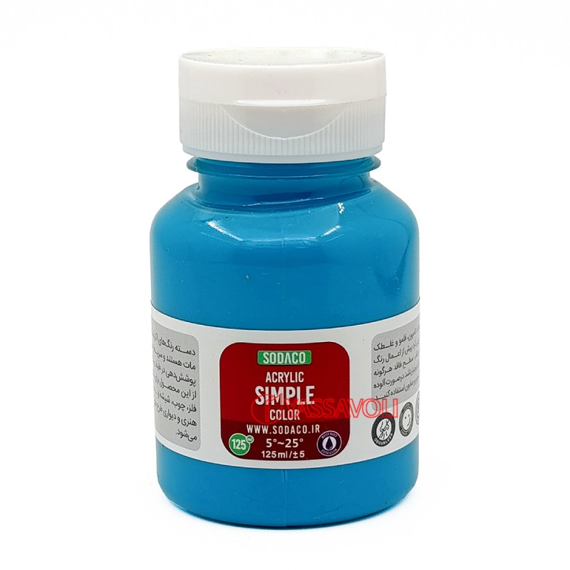 رنگ اکریلیک ساده 125 میل فیروزه ای برند سوداکو کد 02393