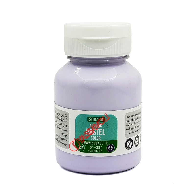 رنگ اکریلیک پاستلی 125 میل بنفش روشن برند سوداکو کد 02768