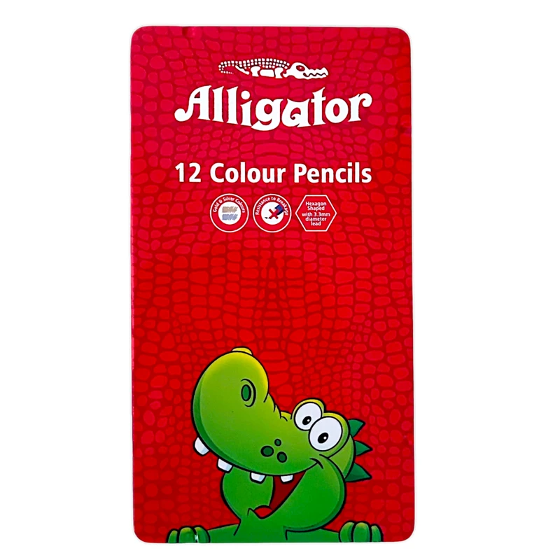 مداد رنگی 12 رنگ جعبه فلزی الیگیتور