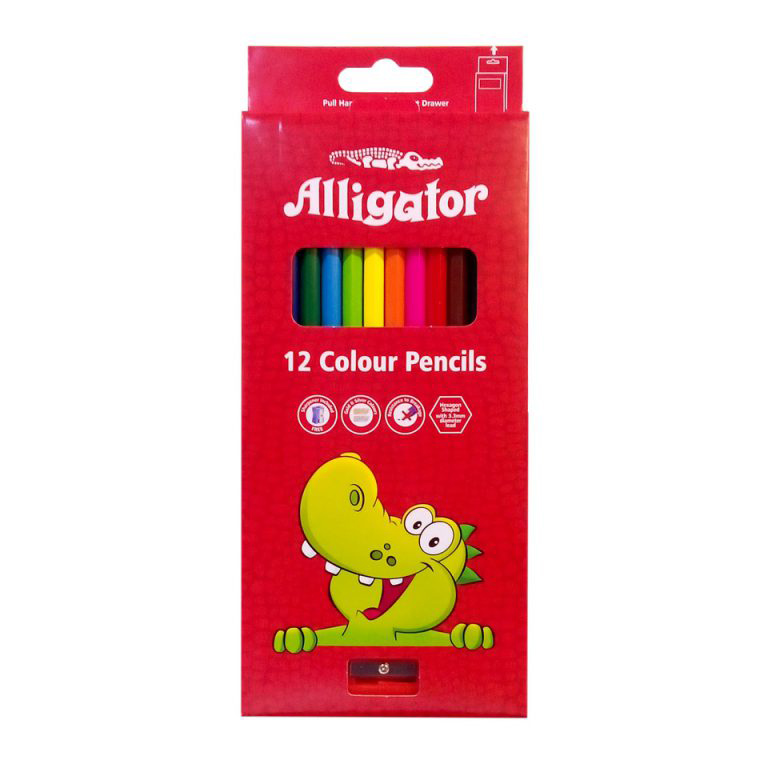 مداد رنگی جعبه ای 12 رنگ الیگیتور
