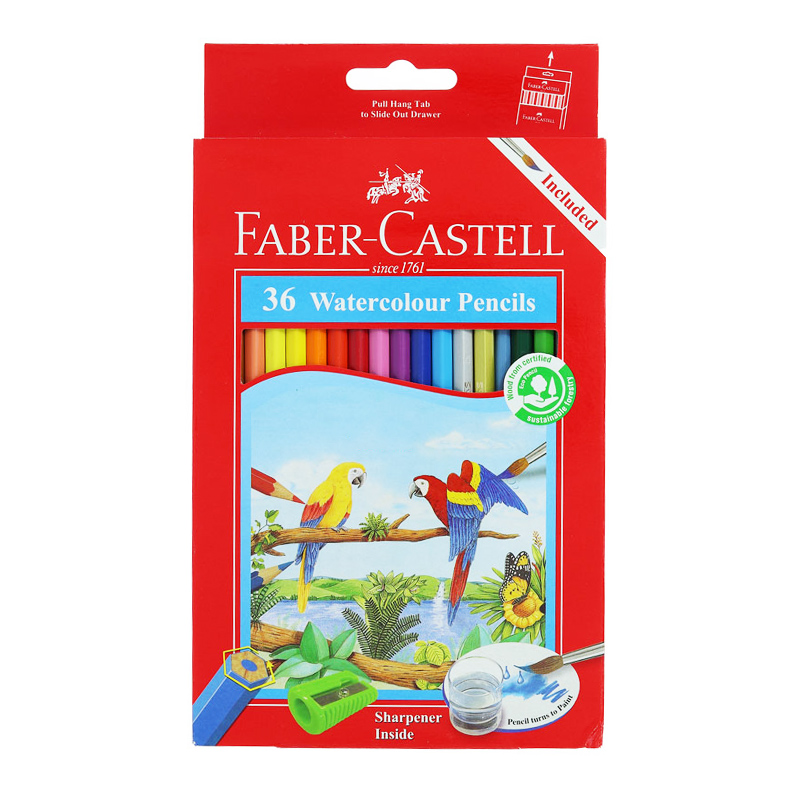 مداد آبرنگی برند فابر کاستل 36رنگ (طرح طوطی)