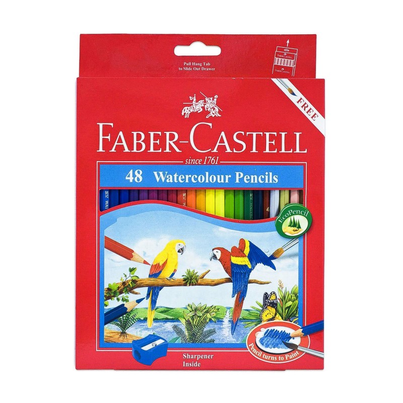مداد آبرنگی برند فابر کاستل 48 رنگ (طرح طوطی)