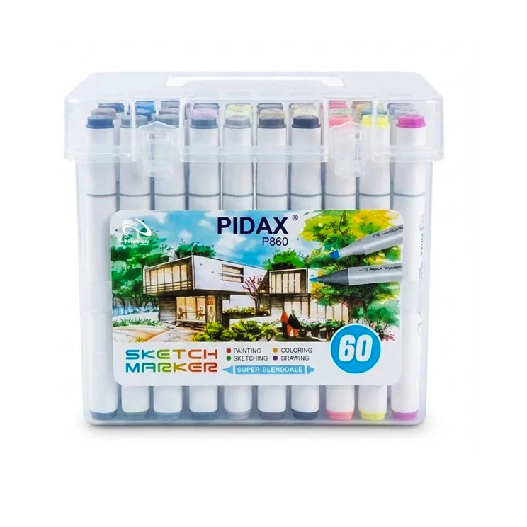 ماژیک راندو 2 سر براش برند پیداکس 60 رنگ