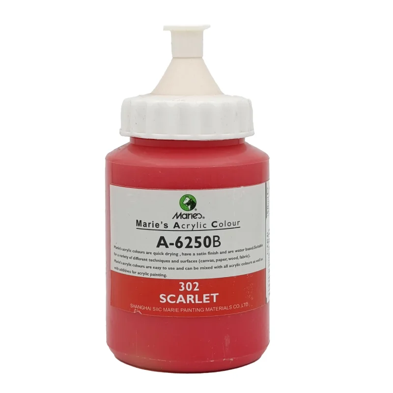 رنگ اکریلیک 250 میل برند ماریس کد 302 Scarlet