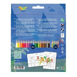 مداد رنگی کلاسیک 24 رنگ مدل دایناسور  (4+20)