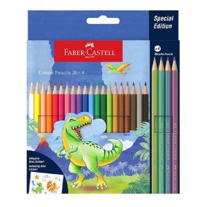 مداد رنگی کلاسیک 24 رنگ مدل دایناسور  (4+20)