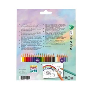 مداد رنگی کلاسیک 24 رنگ مدل تک شاخ  (6+18)