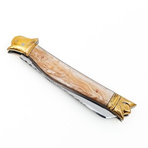 قلمتراش یک تیغه دسته صدف آلمانی سر مرغی 14سانتیمتر / استاد جواد توسلی