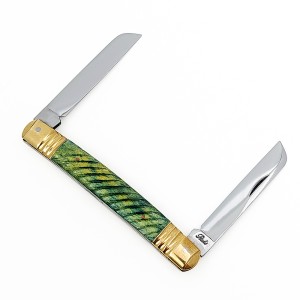 قلمتراش دو تیغه دسته صدف راه راهی برجسته11سانتیمتر / استاد رهی