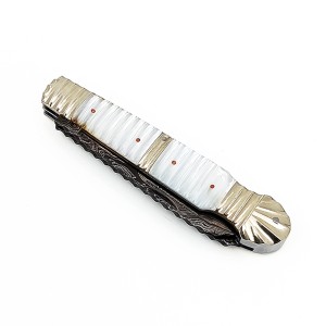 قلمتراش دو تیغه دسته صدف تیغه دمشقی 11سانتیمتر / علیخانی