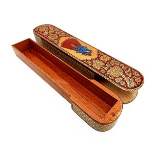 جاقلمی نقاشی خاتم و تشعیر طرح  بانو رنگ قرمز