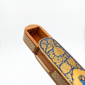 جاقلمی نقاشی خاتم و تشعیر طرح  بانو رنگ آبی