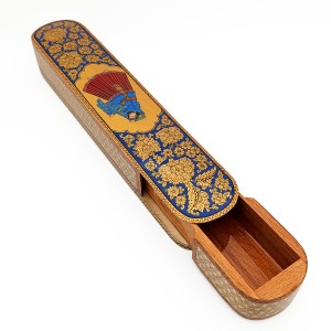 جاقلمی نقاشی خاتم و تشعیر طرح  بانو رنگ آبی