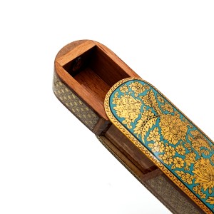 جاقلمی نقاشی خاتم و تشعیر مدل فیروزه ای